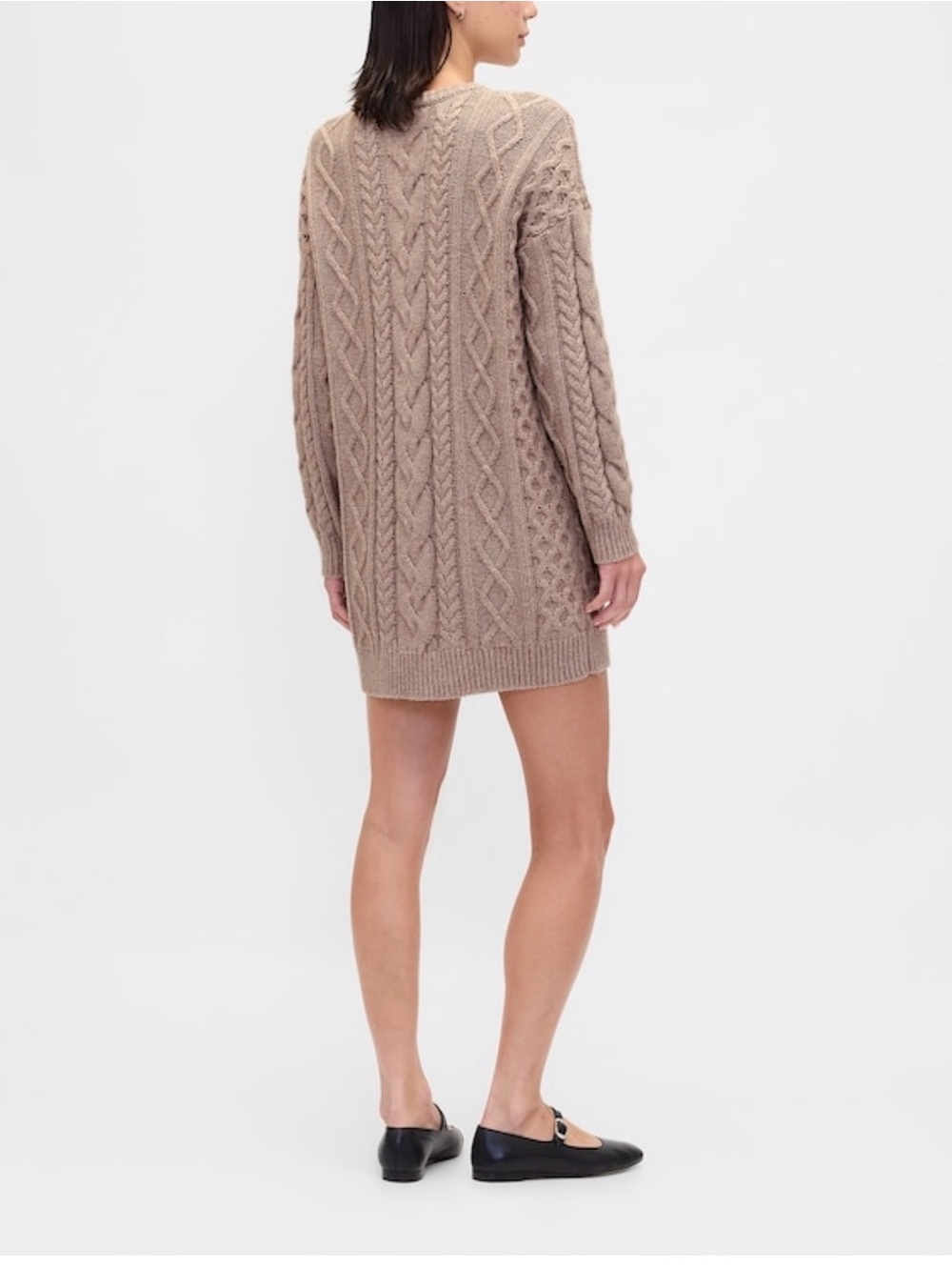 Cable-Knit Mini Sweater Dress - Picture 11 of 16